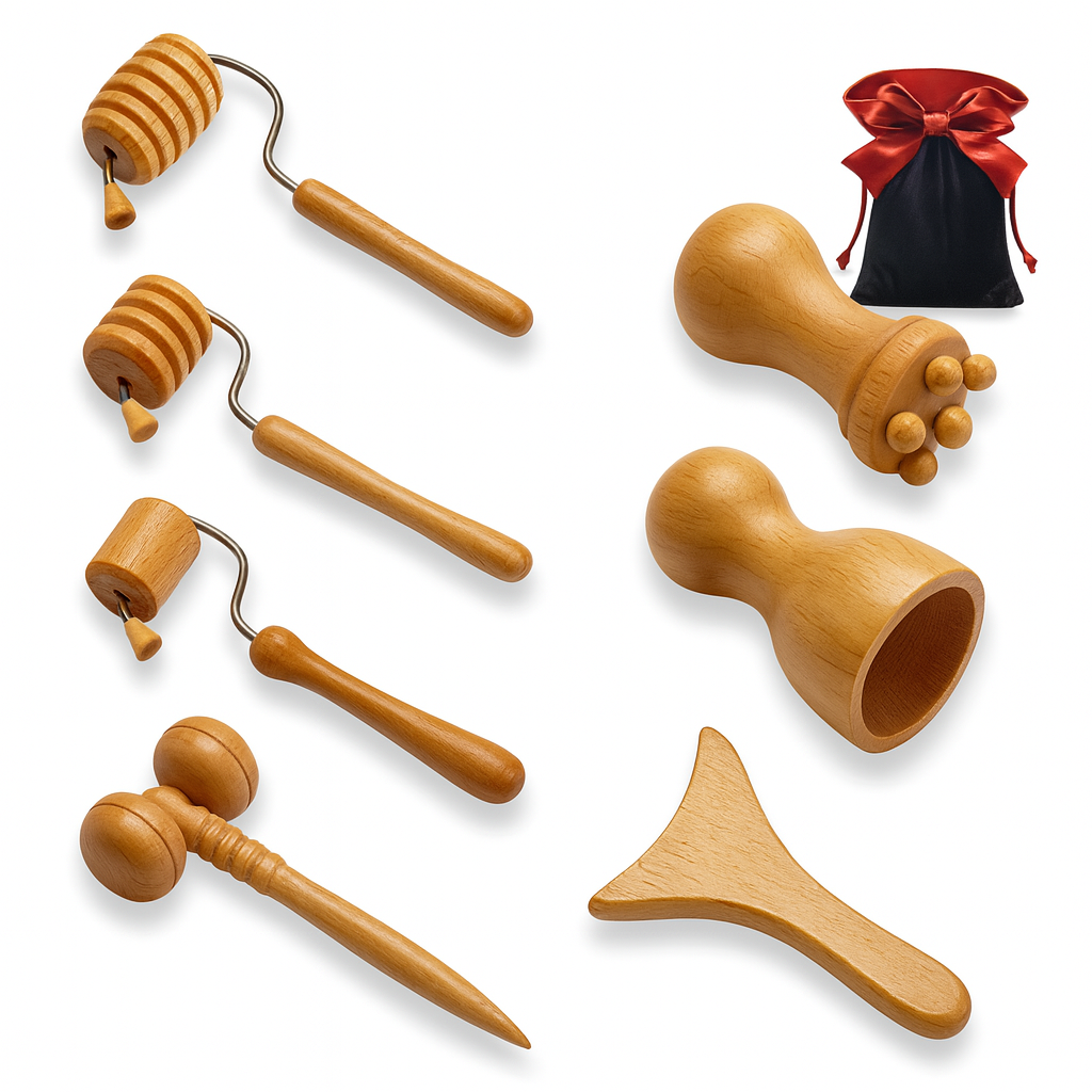 Wooden Gua Sha Face & Body Sculpting Set
