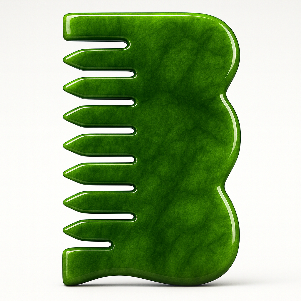 Theia Premium Natural Jade Gua Sha Comb Set – Multi-Shape Massager for Face, Scalp & Body