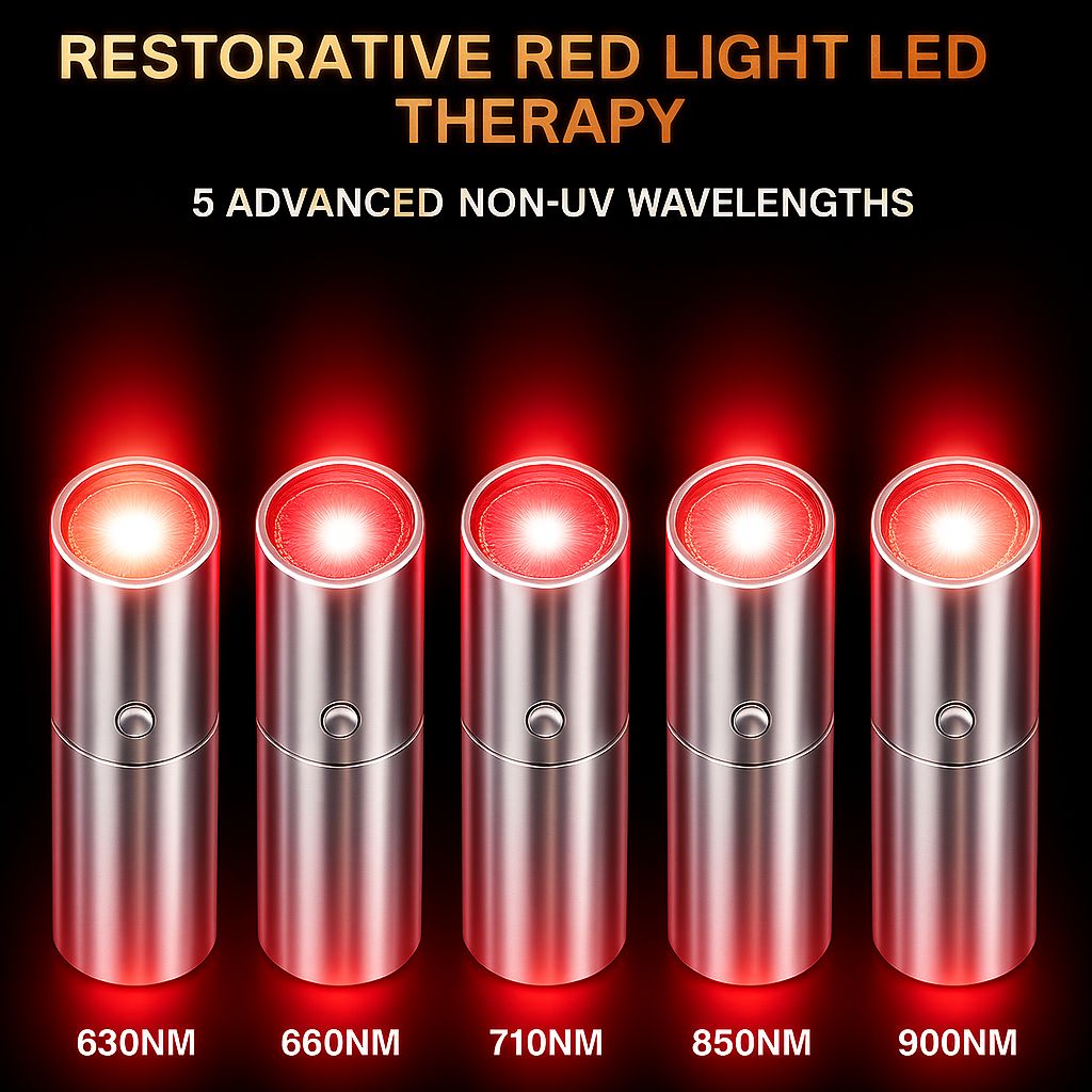 Theia Red Light Therapy Torch Handheld for Muscle Pain Relief 5 Wavelength 630nm 660nm 710nm 850nm 900nm