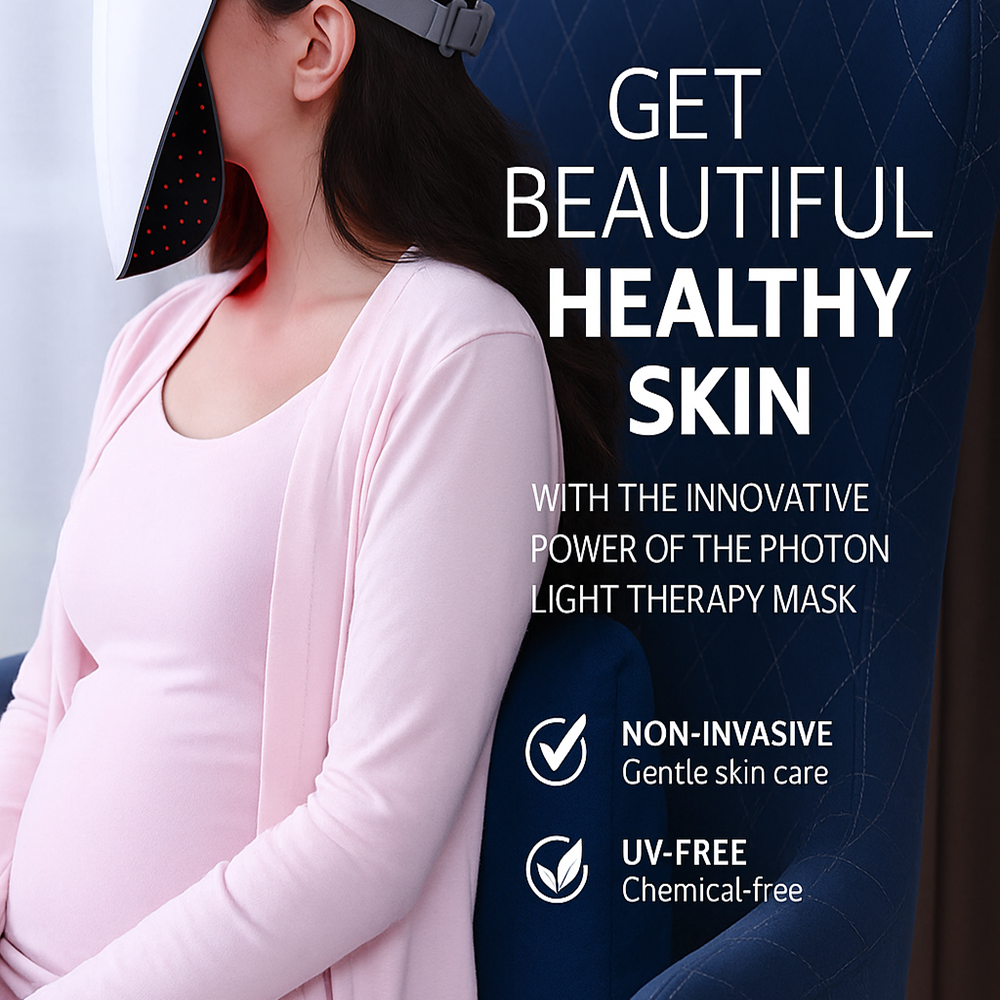 Theia 3 Colors Light LED Face Beauty Premium Mask (Nano 807pcs) Red 620-630nm Orange 580-590nm Blue 460-470nm