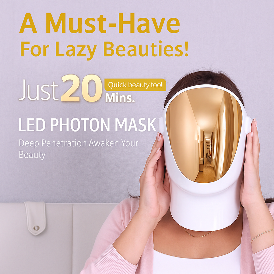 Theia 3 Colors Light LED Face Beauty Premium Mask (Nano 807pcs) Red 620-630nm Orange 580-590nm Blue 460-470nm
