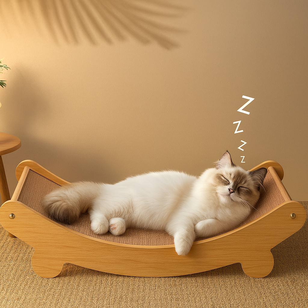 Theia Wooden Cat Scratcher & Bed
