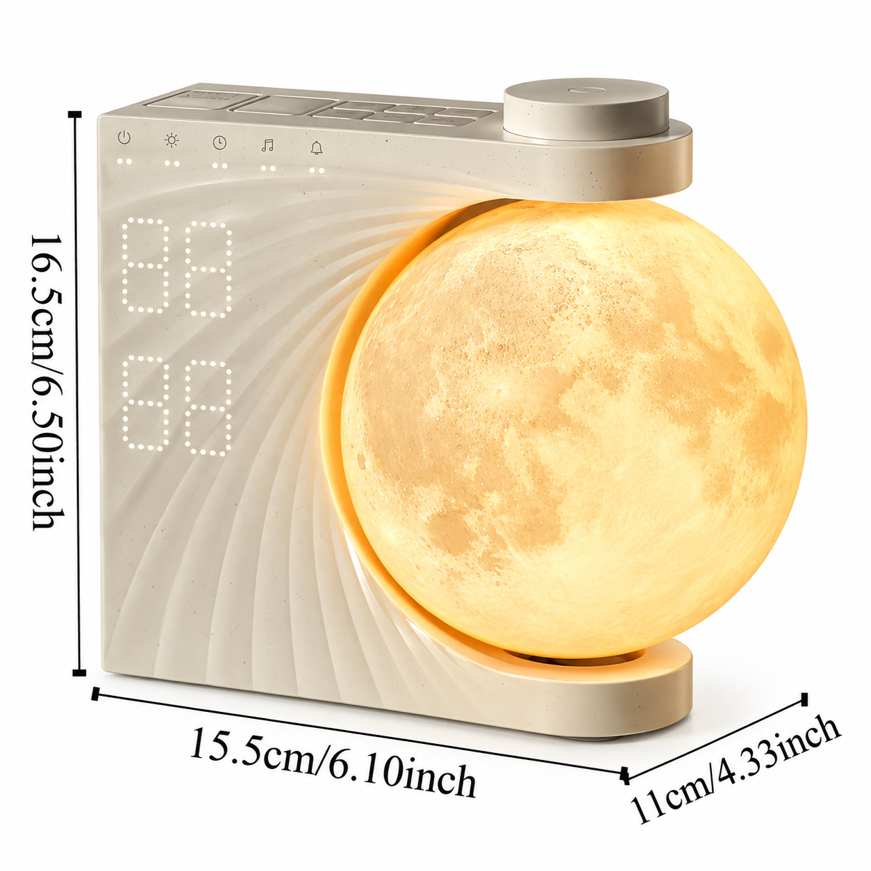 Sunrise Alarm Clock with 3D Moon Lamp, 10 Ambient Light Effects & Nature Sounds