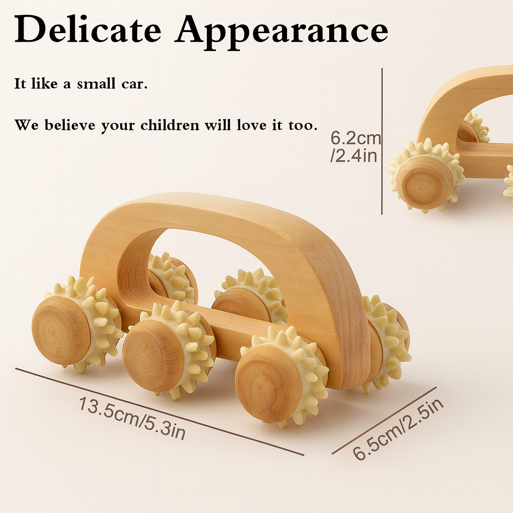 Wood Therapy Massage Roller – Deep Tissue Wooden Fascia Tool for Sore Muscles & Lymphatic Drainage