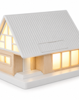 Wooden House Bedside Touch Lamp with 15W Wireless Charging, White Noise & 3-Level Dimming