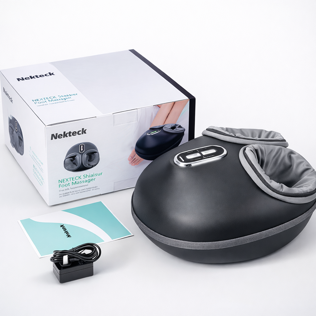Theia Foot Massager Machine with Heat & Roller – Electric Fully Wrapped Foot Massage