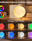Sunrise Alarm Clock with 3D Moon Lamp, 10 Ambient Light Effects & Nature Sounds