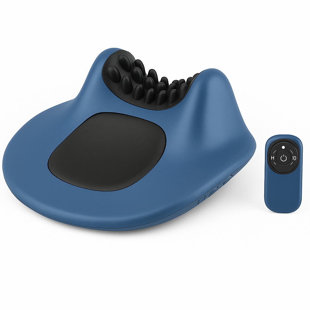 EMS Pulse Neck Pillow Massager – Electric Neck Support with Gentle Heating & Vibration Functions