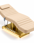 Professional Electric Facial Treatment Bed – 3-Motor Adjustable Beauty Bed with Foot Control, Remote Control & LED Gold Base