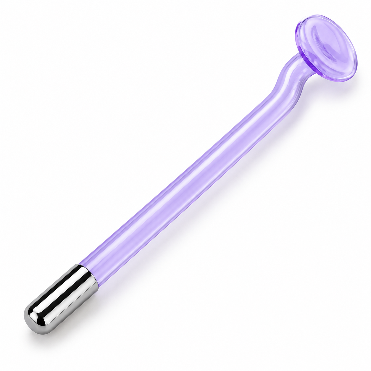 Flat High Frequency Glass Electrode Replacement Tip – Purple Facial Wand Tube
