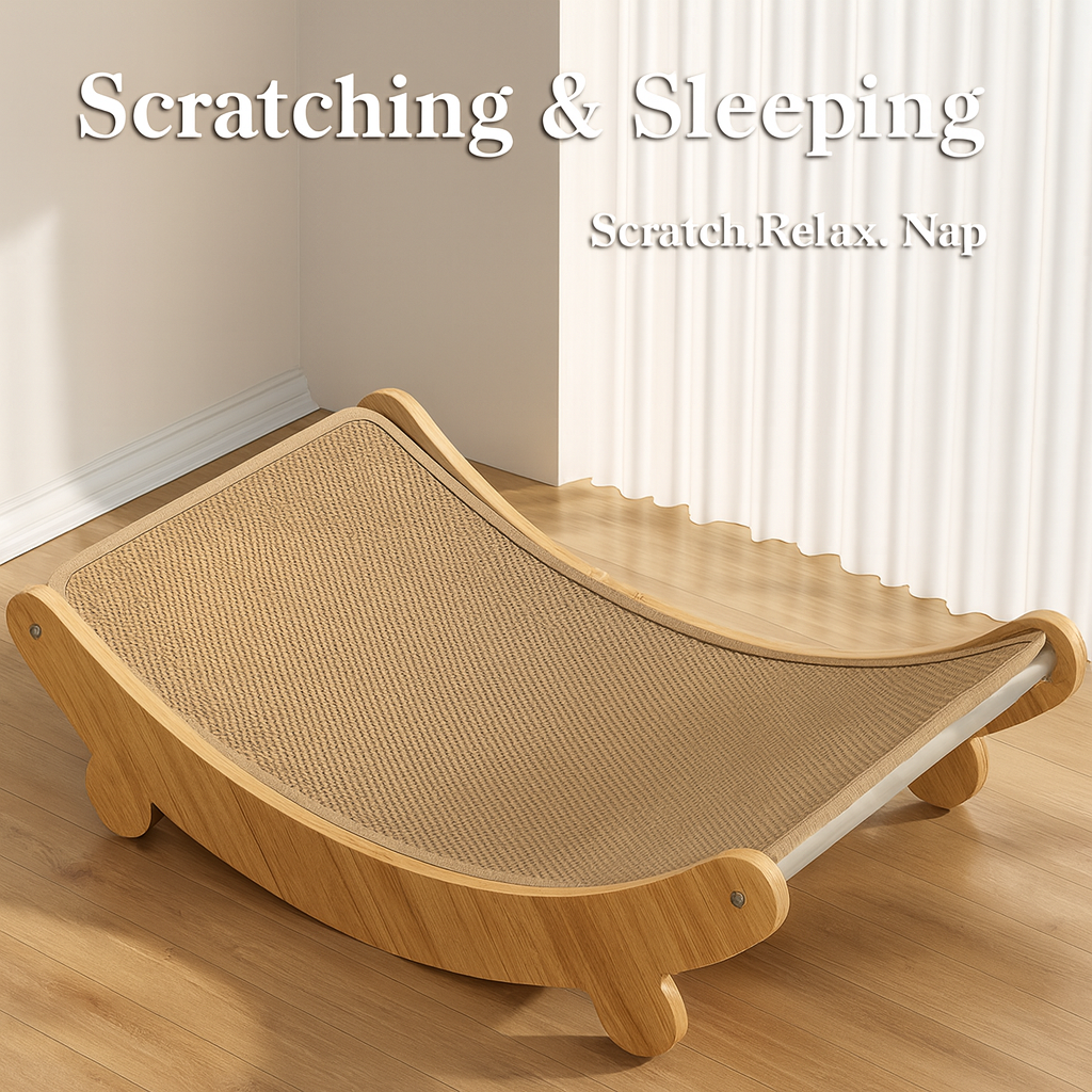 Theia Wooden Cat Scratcher & Bed