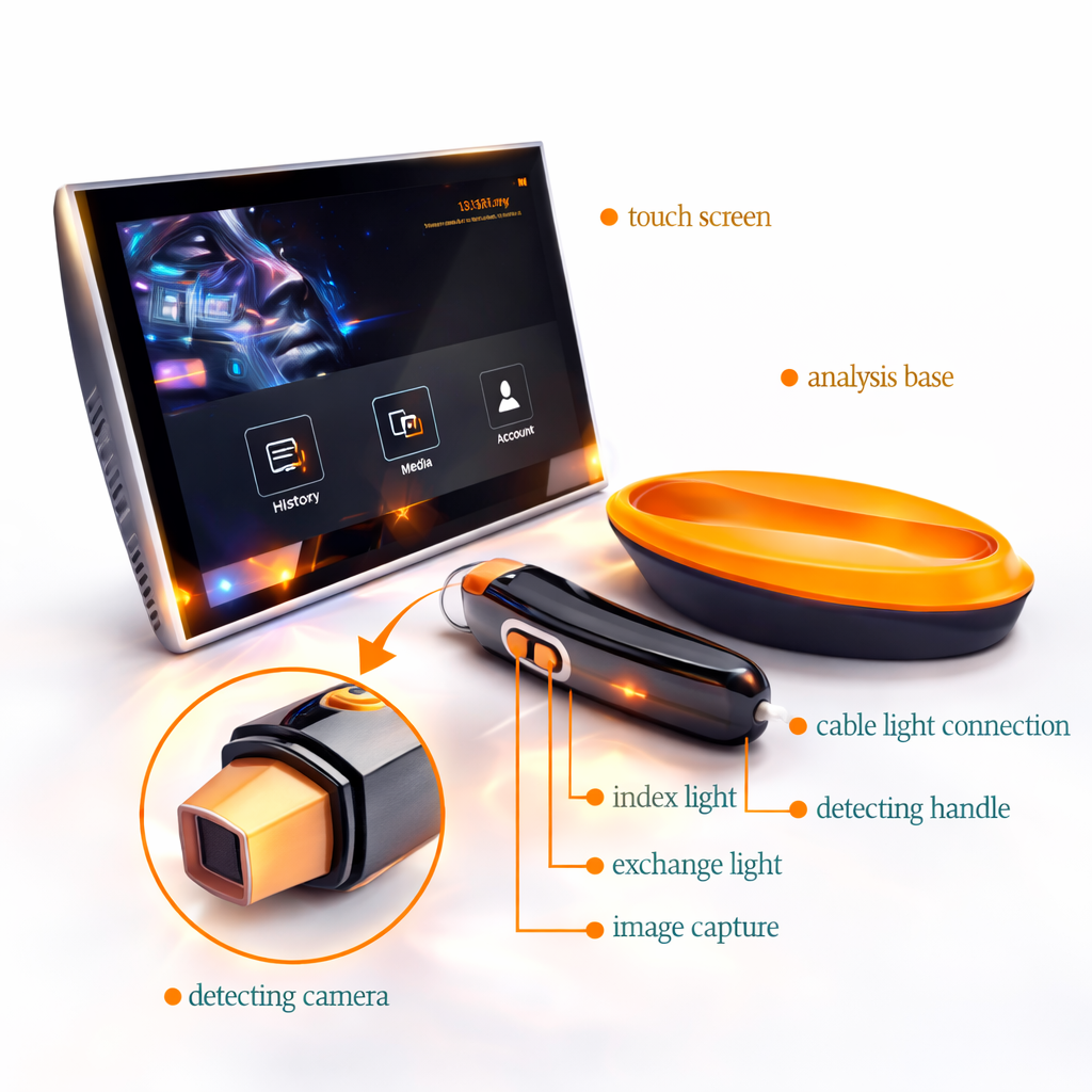 3D Skin Analyzer Facial Scanner – 10 Skin Problems Detection, UV/PL/RGB Light Technology, HD Skin Analysis Machine for Spa & Home Use