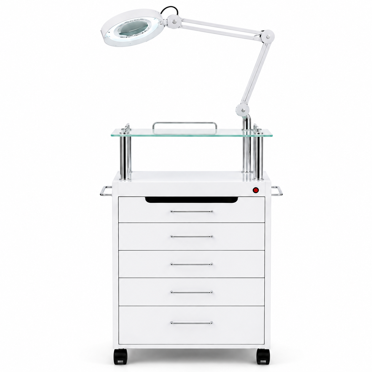 Beauty Salon Trolley with Magnifying Lamp & Drawers | THEIA