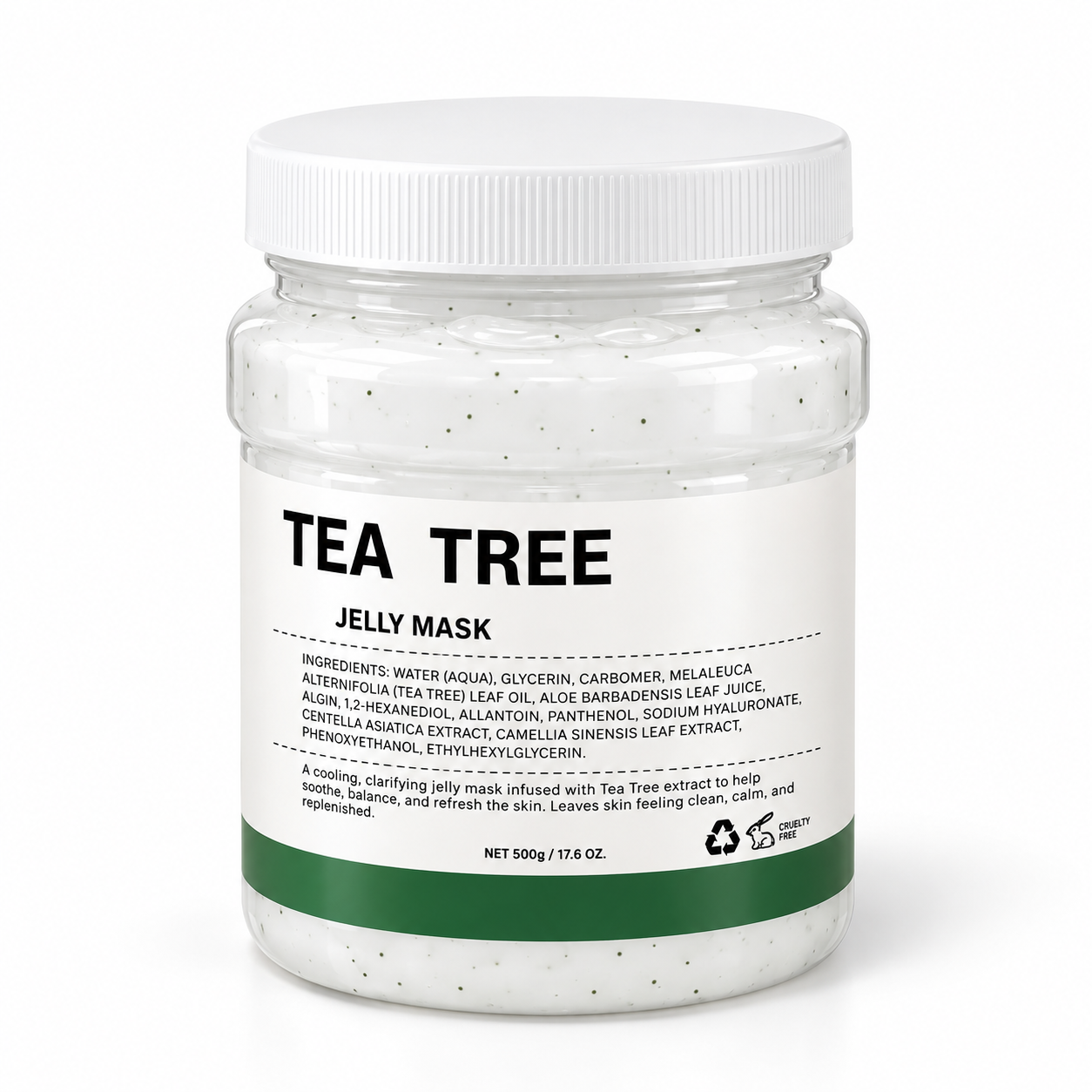 Professional Tea Tree Hydro Jelly Peel-Off Facial Mask Powder 300g / 10.6 oz – Clarifying & Purifying Spa Mask