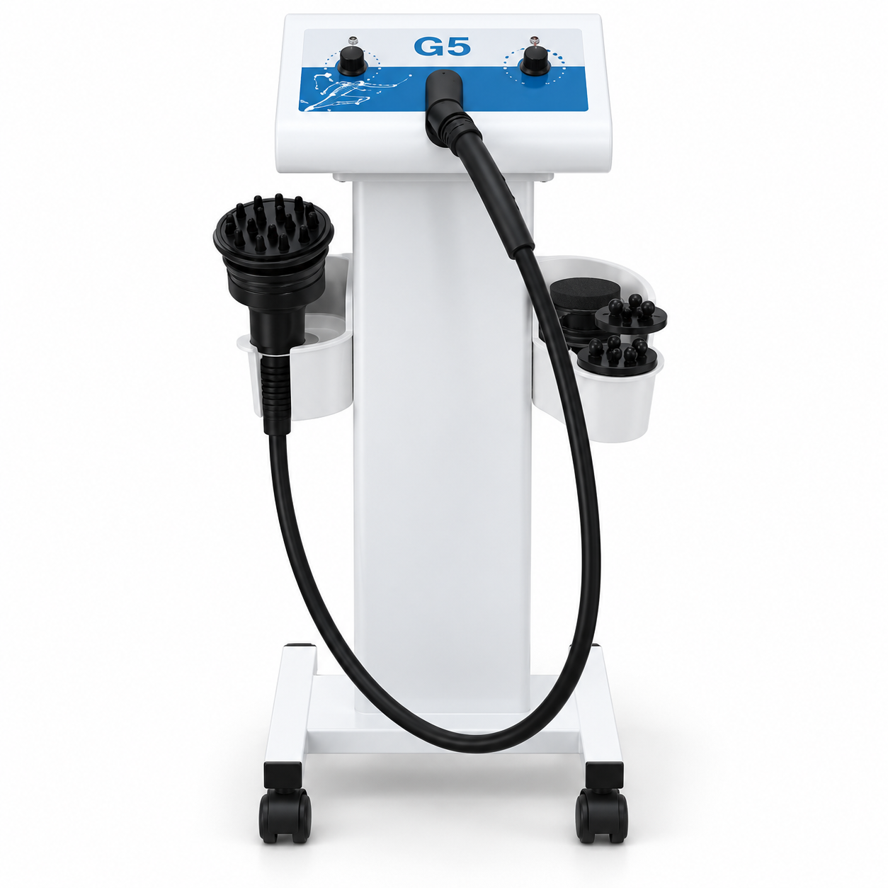Professional G5 Vibration Massage Machine with Trolley & 5 Massage Heads – 150W