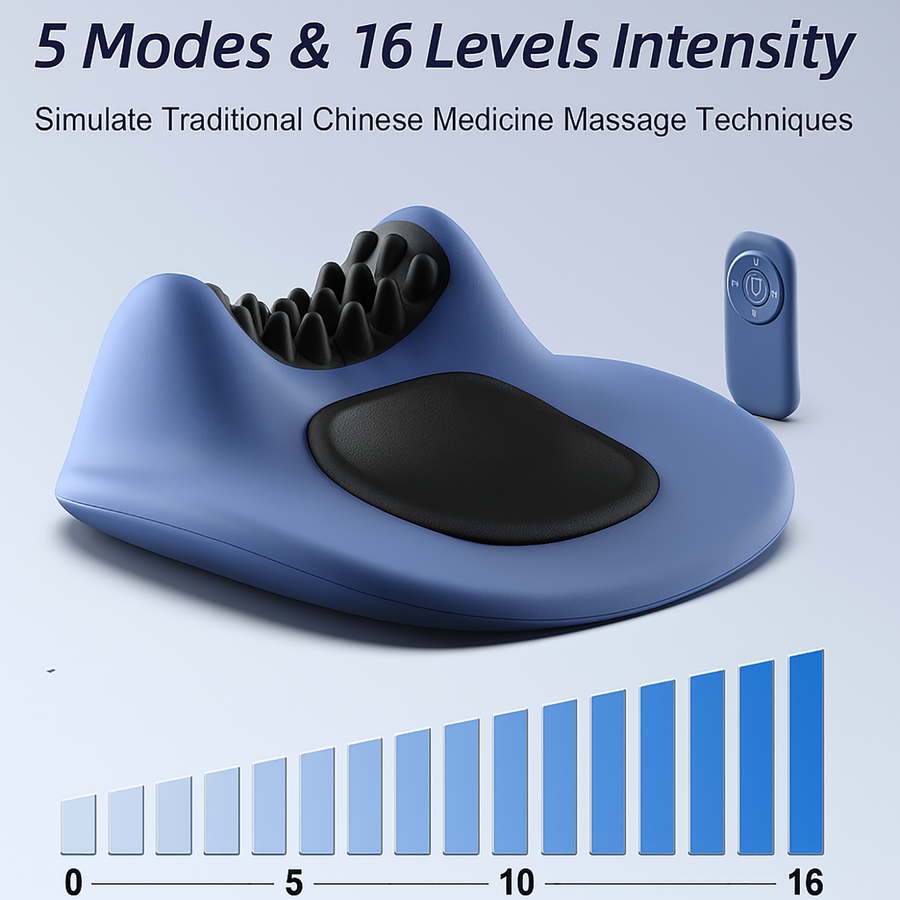 EMS Pulse Neck Pillow Massager – Electric Cervical Stretcher with Heating and Vibration for Muscle Relaxation