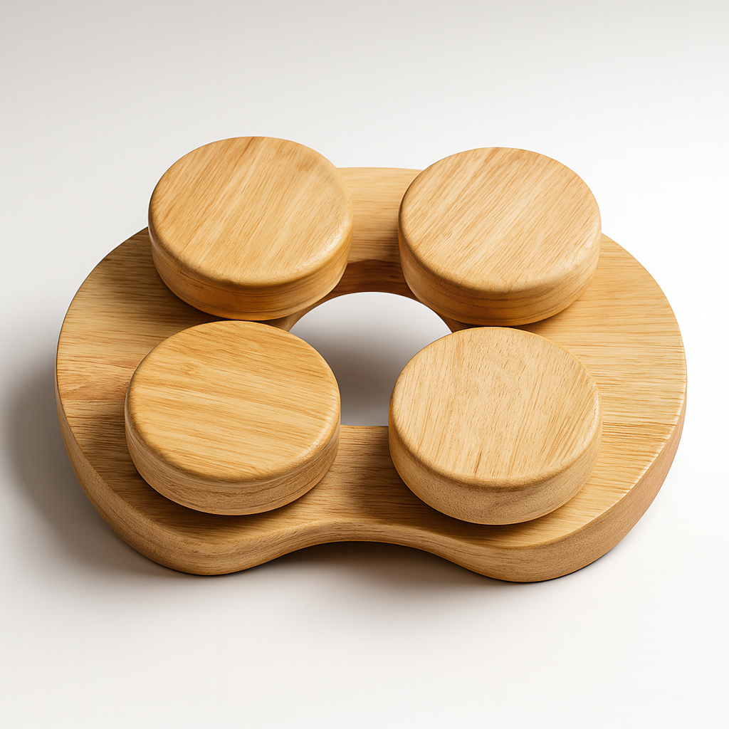 Premium Wooden Sauna Headrest with Rotatable Discs – Ergonomic Neck Support for Spa and Wellness