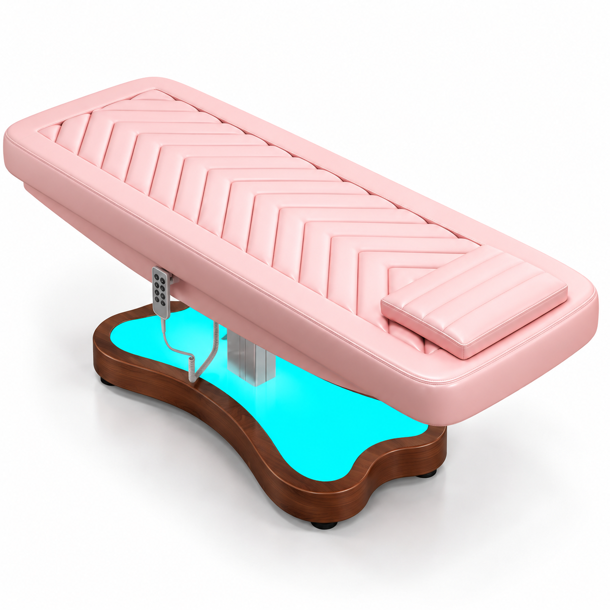 Electric Beauty Treatment Bed with 3 Motors, Adjustable Backrest, Height Control & LED Base