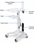 Professional Adjustable Equipment Trolley with Dual Shelves & Lockable Wheels – White