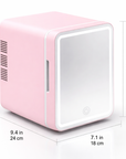 4L Mini Makeup Fridge with LED Mirror – Portable Cosmetic Storage Cooler for Home & Car