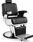Professional Hydraulic Barber Chair – Black Reclining Salon Chair with Adjustable Headrest & Foldable Footrest