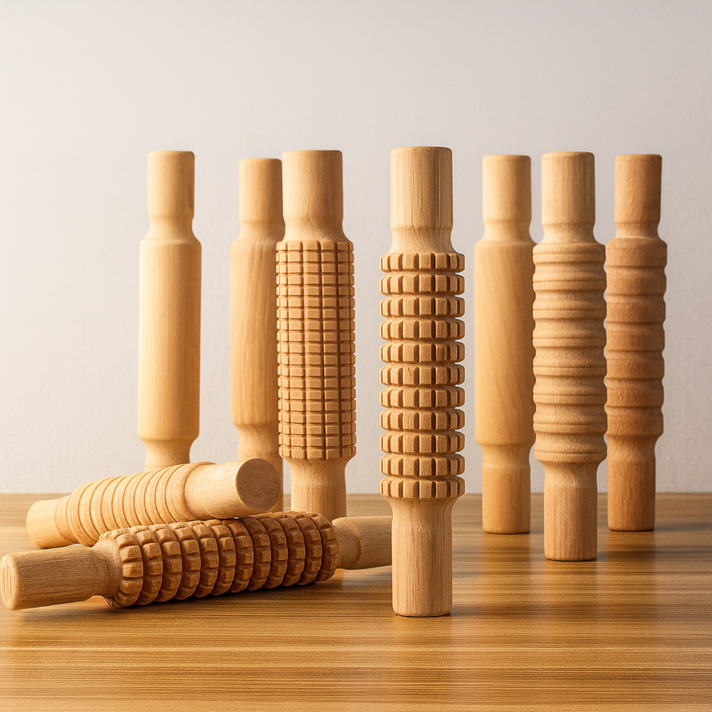 Theia Portable Wooden Muscle Roller Stick – Deep Tissue Relief for Athletes & Recovery