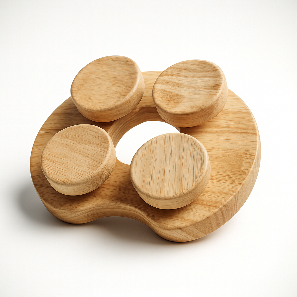 Premium Wooden Sauna Headrest with Rotatable Discs – Ergonomic Neck Support for Spa and Wellness