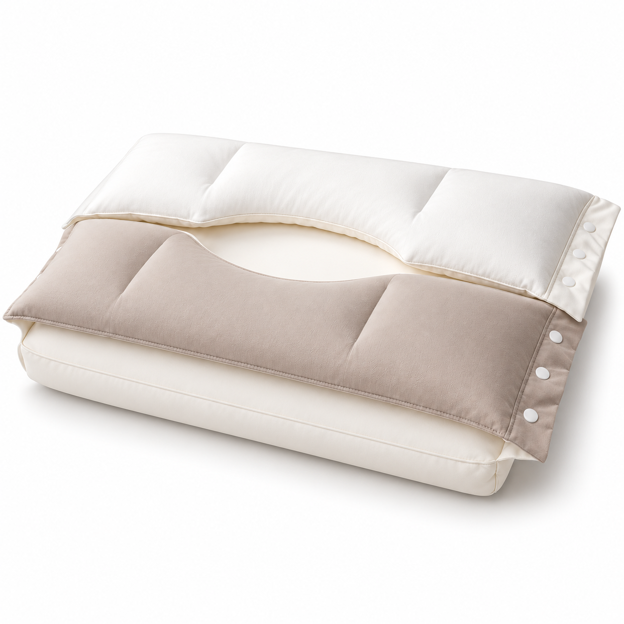 Adjustable Cervical Neck Support Pillow – Ergonomic 3-in-1 Sleeping Pillow with Detachable Neck Cushion