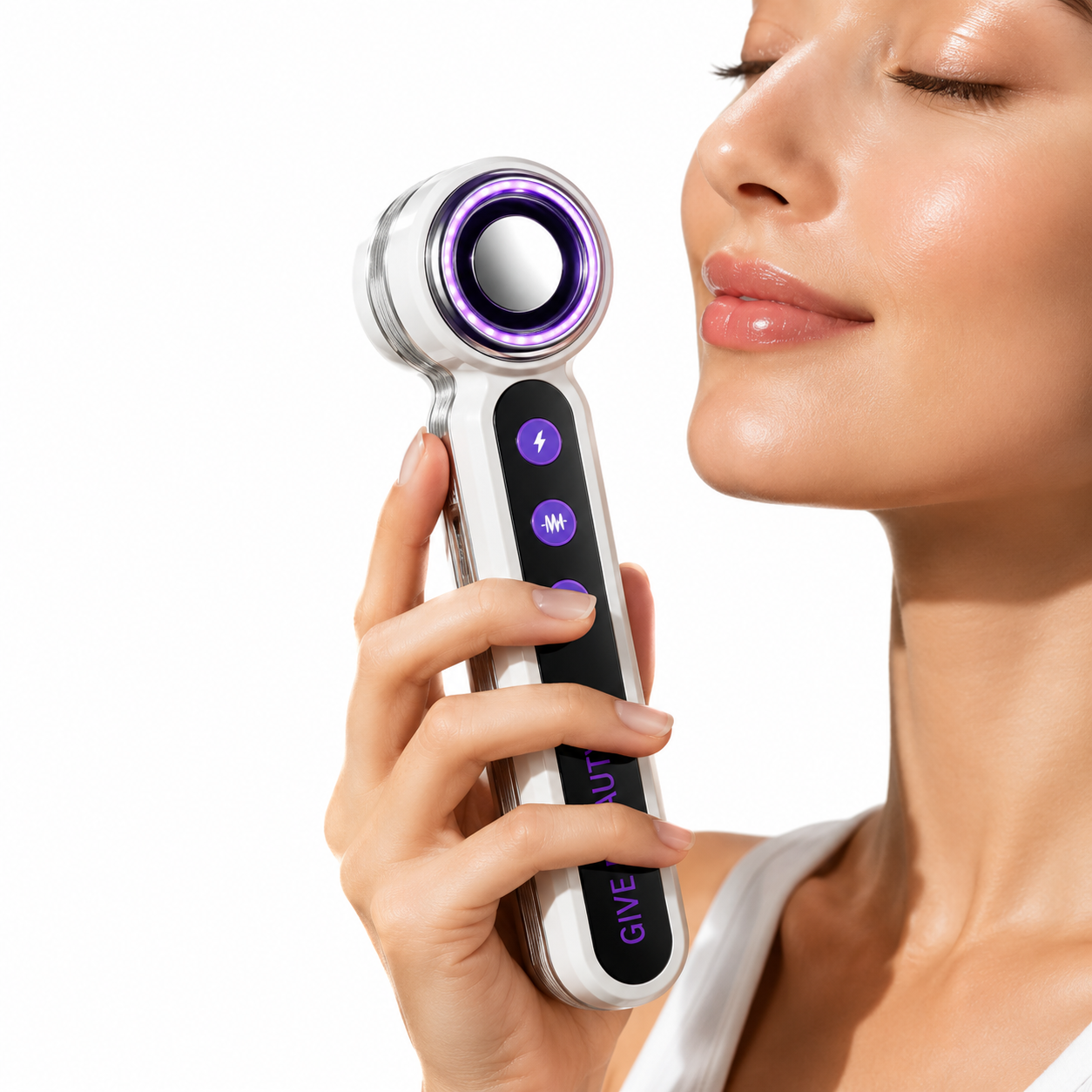 3-in-1 EMS Microcurrent Facial Massager with Heat & Vibration for Skin Firming & Facial Care