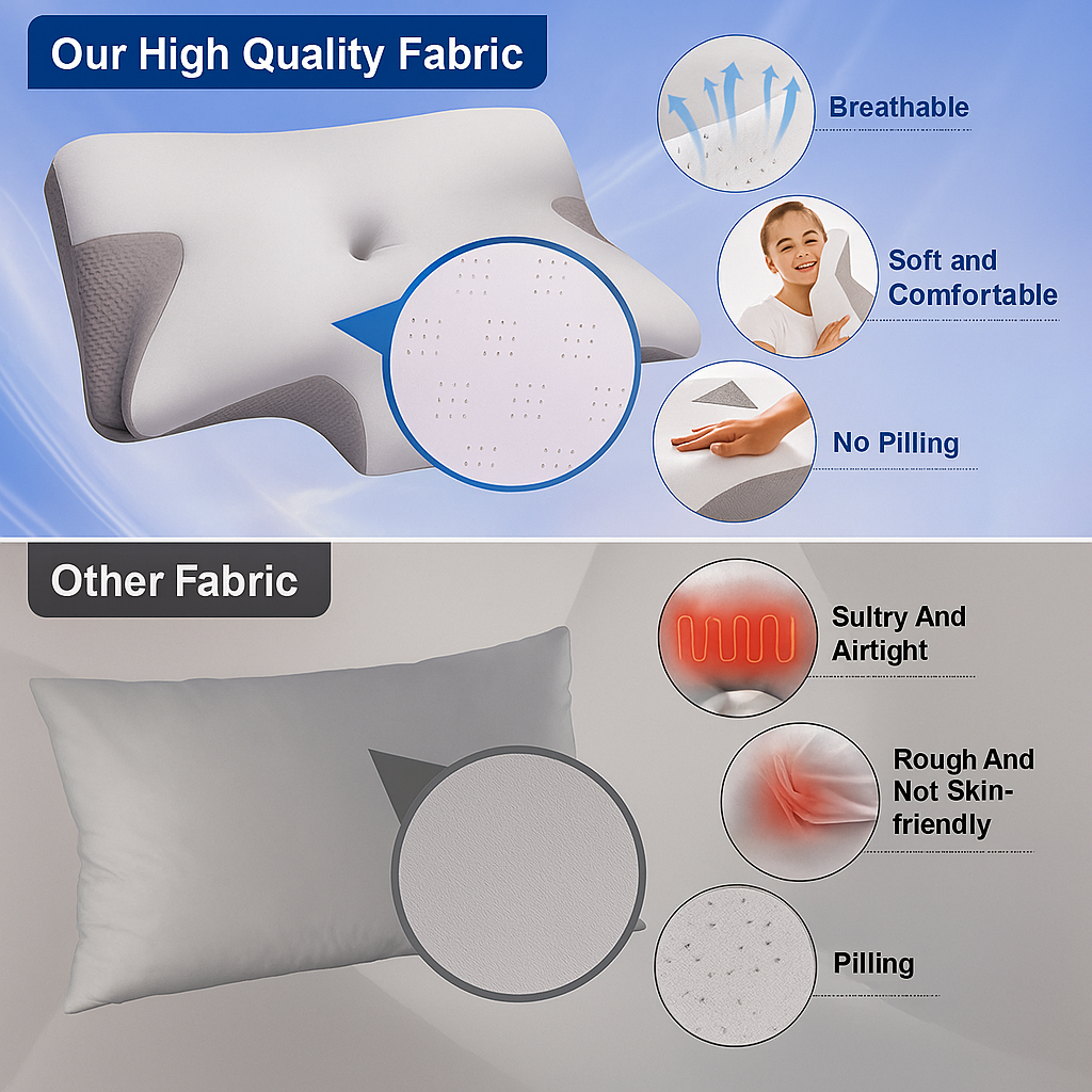 Orthopedic Memory Foam Pillow for Neck Support and Comfortable Sleeping Position