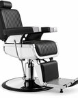 Professional Hydraulic Barber Chair – Black Reclining Salon Chair with Adjustable Headrest & Foldable Footrest