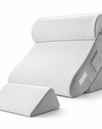 Adjustable Bed Wedge Pillow Set with Neck Bolster & Leg Support – 4-Piece Memory Foam System