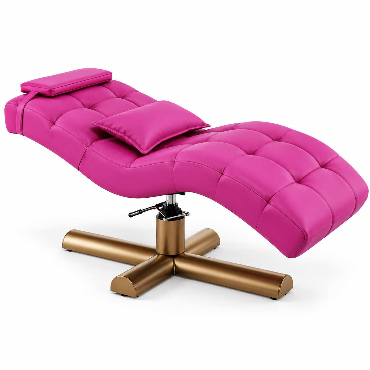 Hydraulic Curved Lash Bed – Professional Beauty Salon Treatment Chair with Gold Metal Base