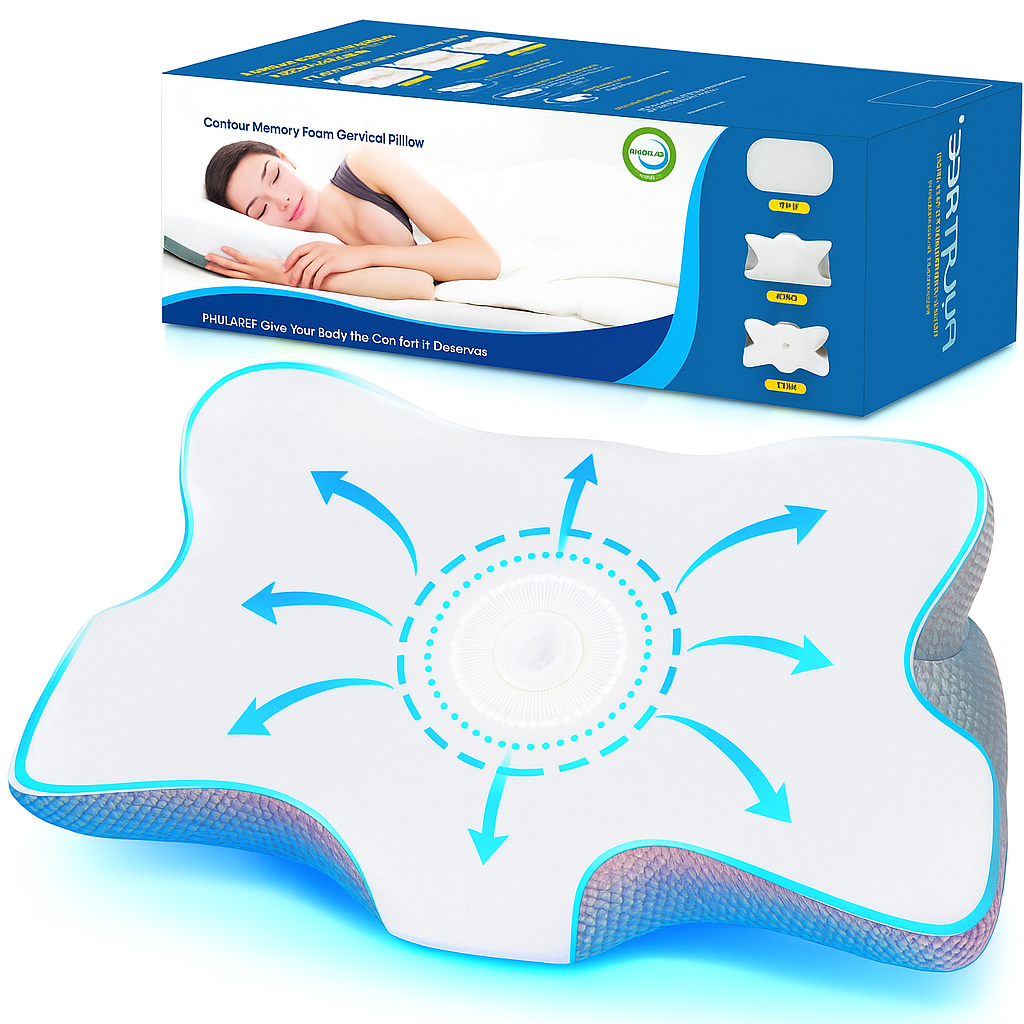 Orthopedic Memory Foam Pillow for Neck Support and Comfortable Sleeping Position