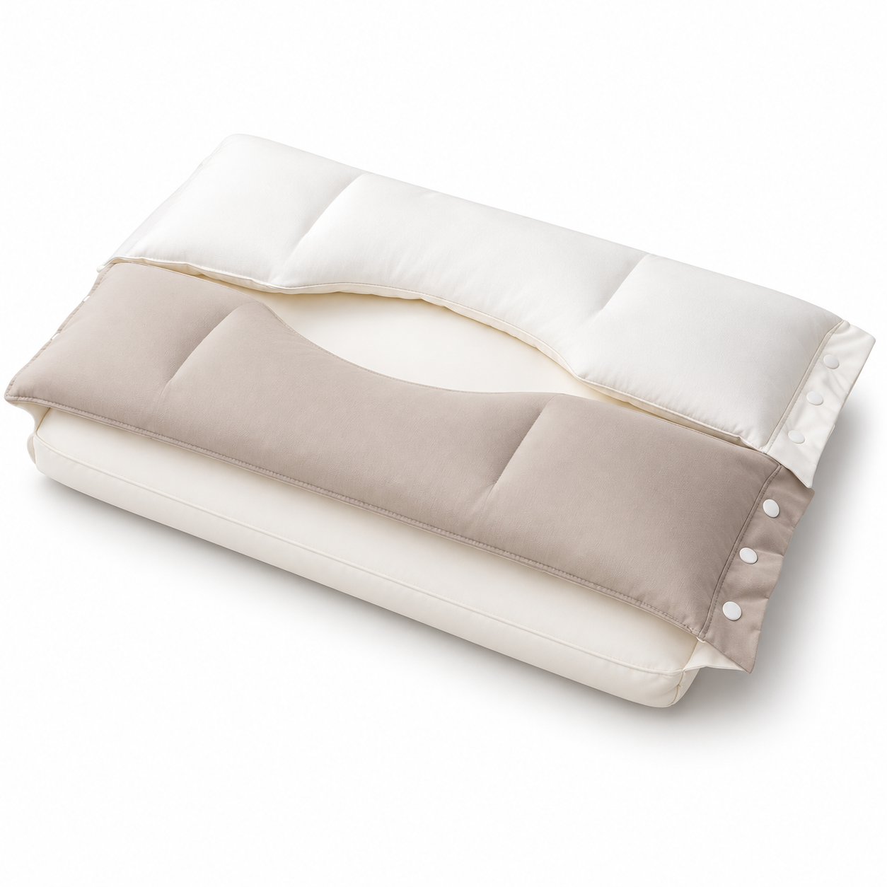 Adjustable Cervical Neck Support Pillow – Ergonomic 3-in-1 Sleeping Pillow with Detachable Neck Cushion