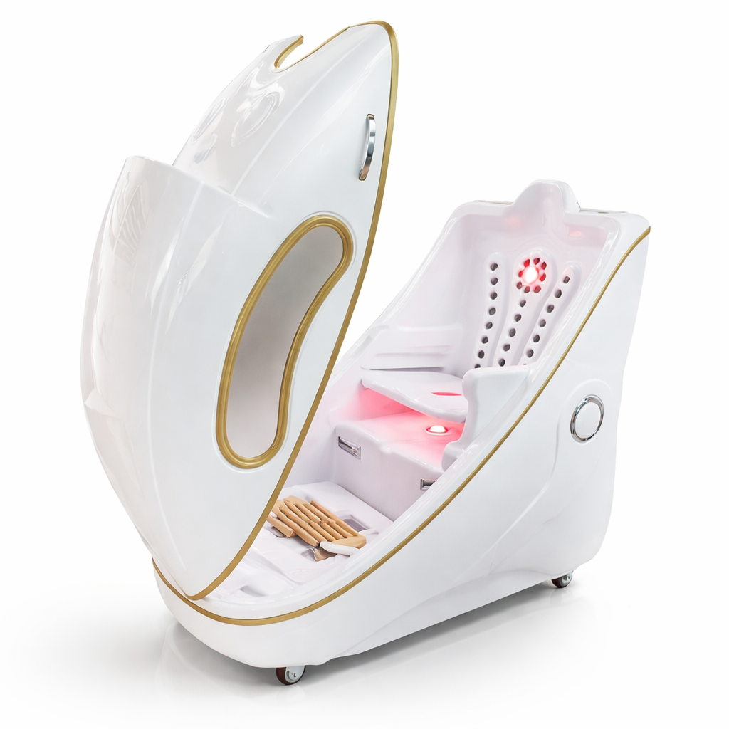 THEIA Health Capsule Infrared Sauna Pod – Herbal Steam, Ozone Cleaning & LCD Touch Control – Professional Beauty Salon Sauna Capsule