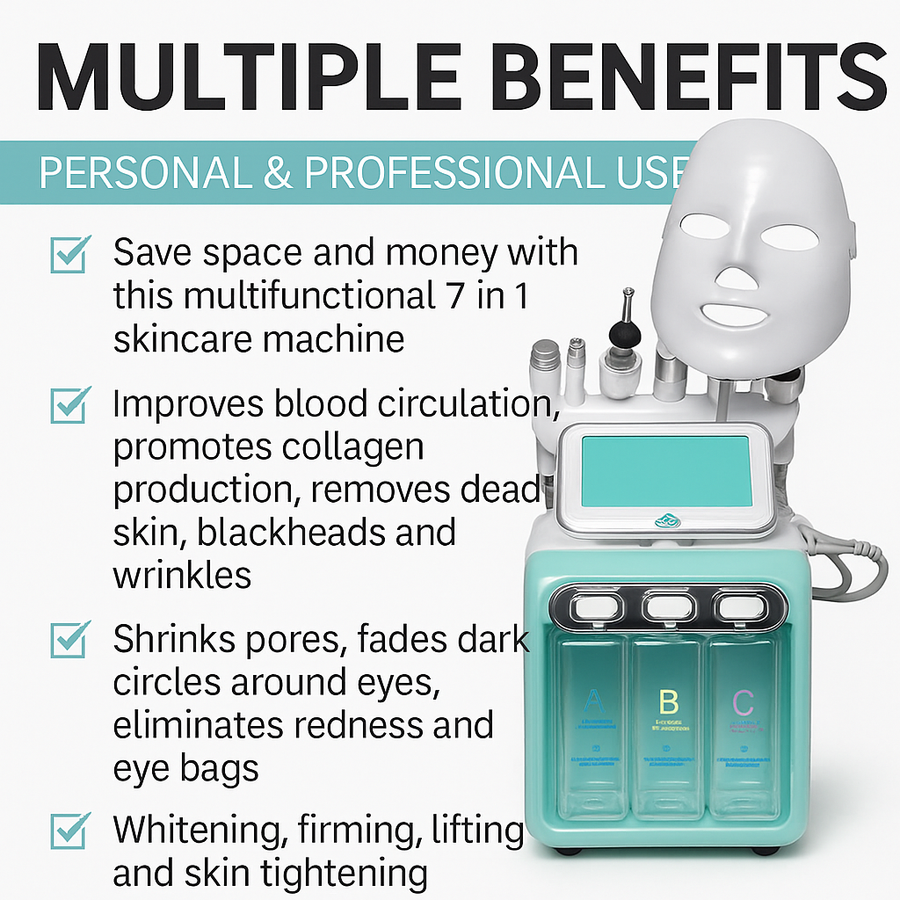 Theia 7 in 1 Hydro Dermabrasion Hydrogen Oxygen Facial Machine