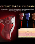 Theia 3 Colors Light LED Face Beauty Premium Mask (Nano 807pcs) Red 620-630nm Orange 580-590nm Blue 460-470nm