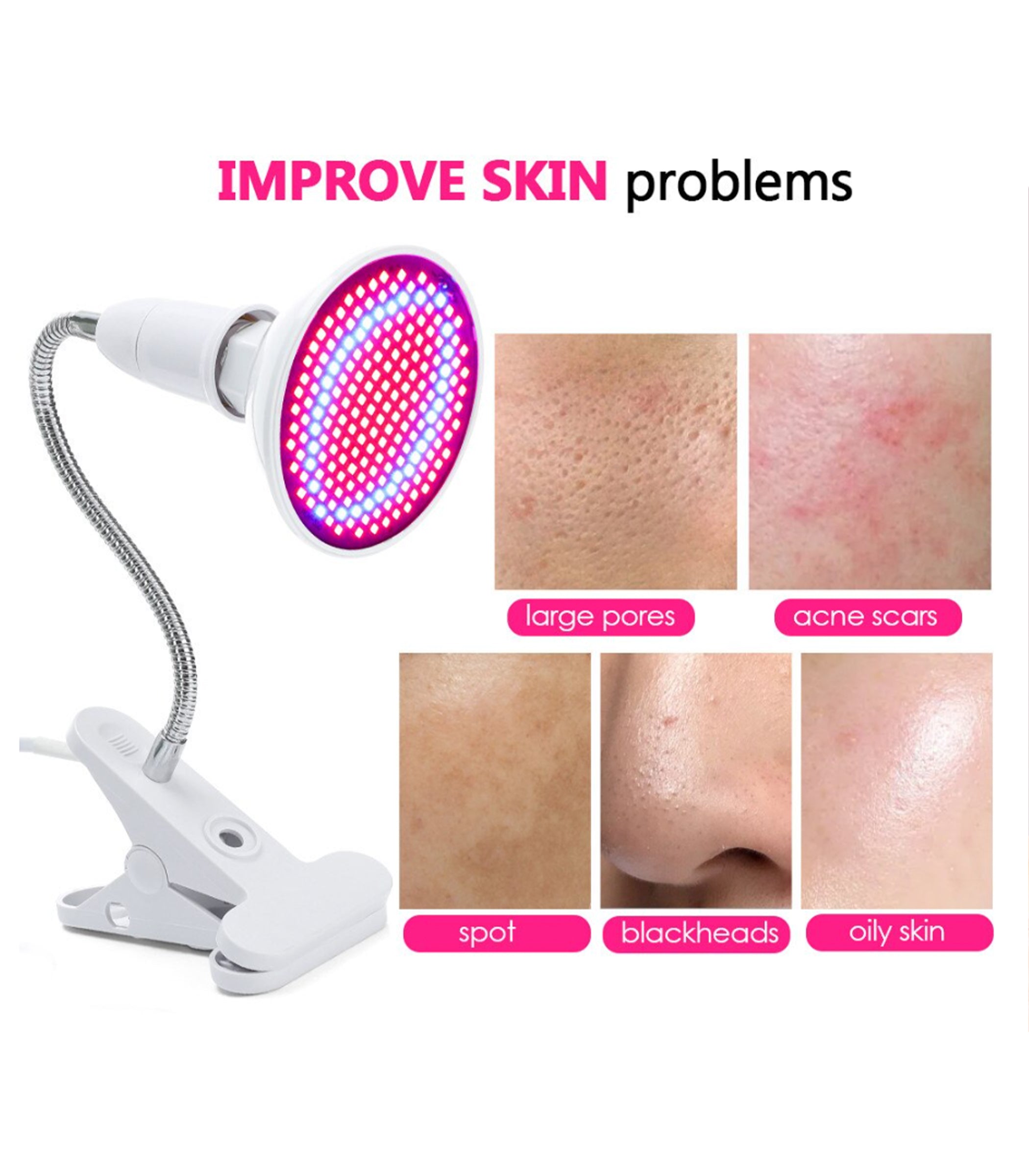 Red Light Therapy Lamp Deep Blue&Red 660nm Near Infrared 850nm for Full Body Skin